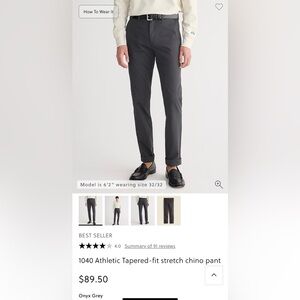 J.Crew 1040 Athletic Tapered-fit stretch chino pant - Onyx Grey